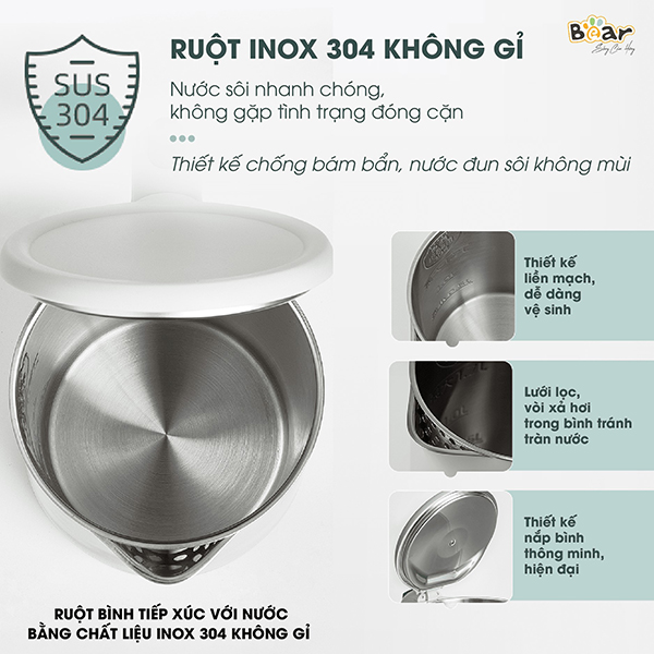 Bình đun nước siêu tốc Bear ZDH-Q17B1 (1.7L) - An Gia Phúc