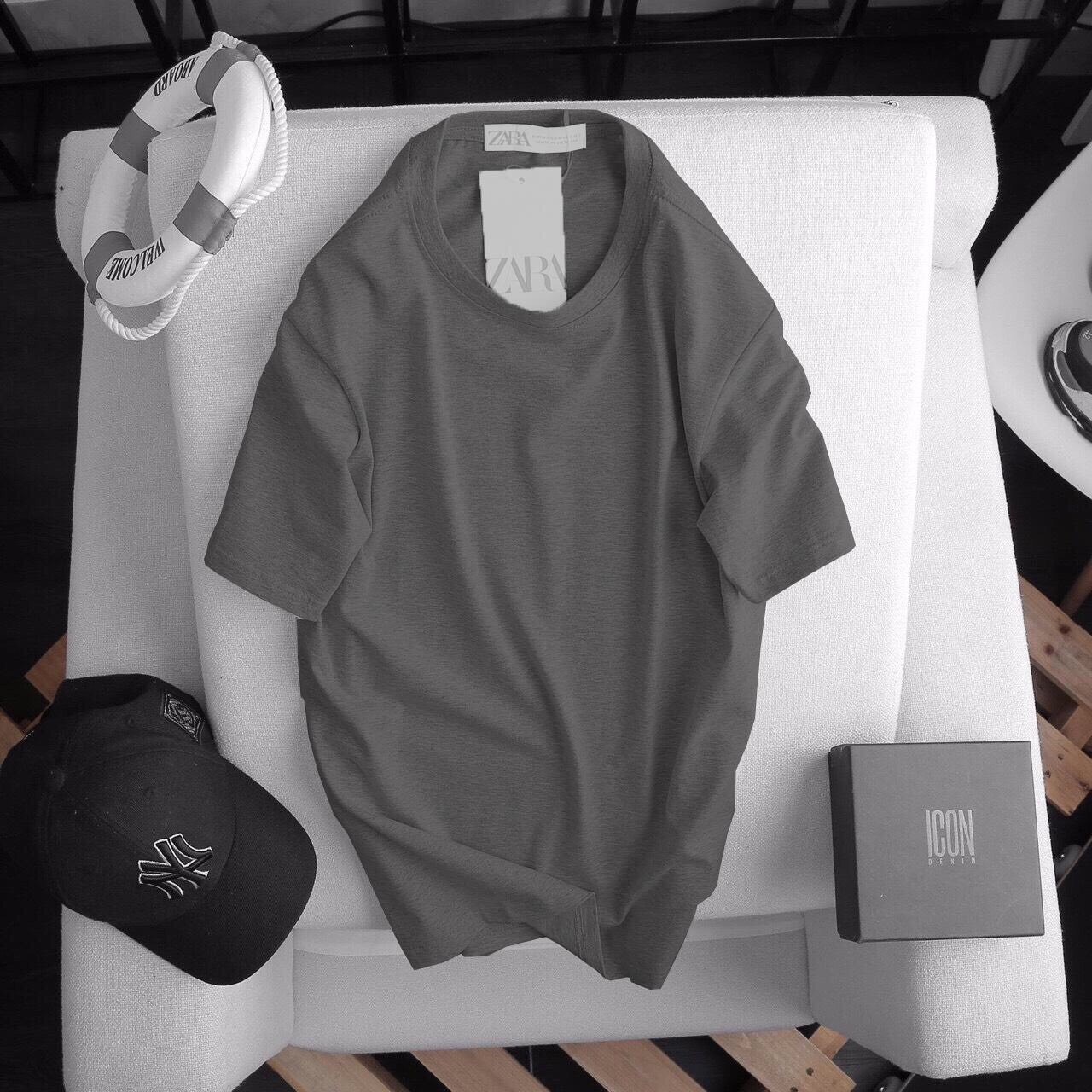 [HCM]ÁO THUN NAM TRON COTTON CO GIÃN TỐT