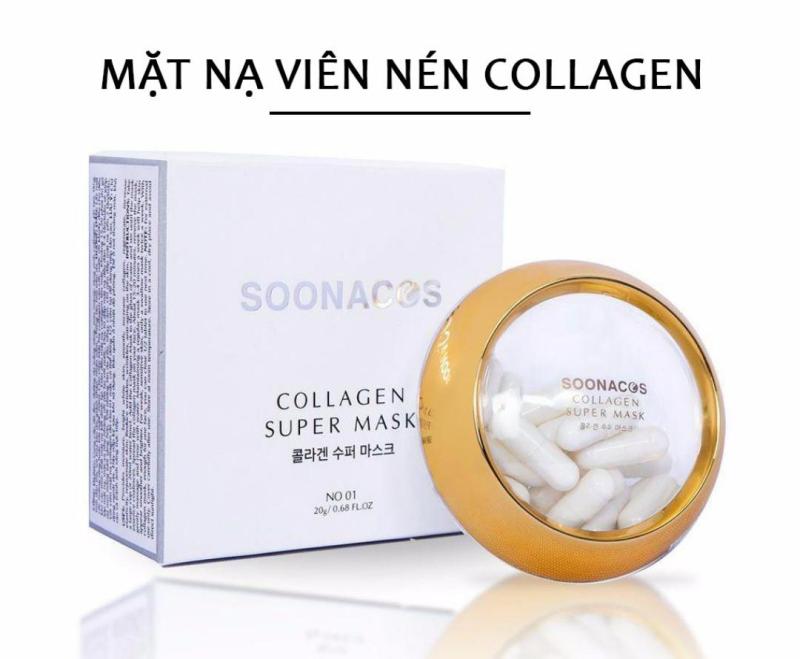 MẶT NẠ VIÊN NÉN COLLAGEN TƯƠI SOONACOS - HỘP 20 VIÊN