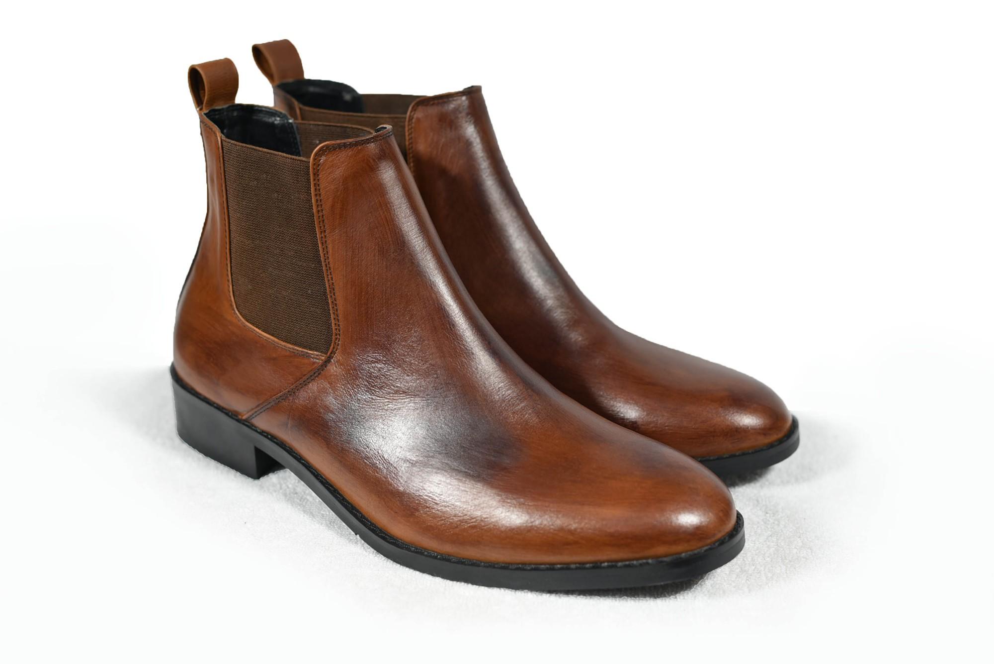 [TATHANIUM Footwear] Giày Chelsea boot màu bò cháy đánh sáp