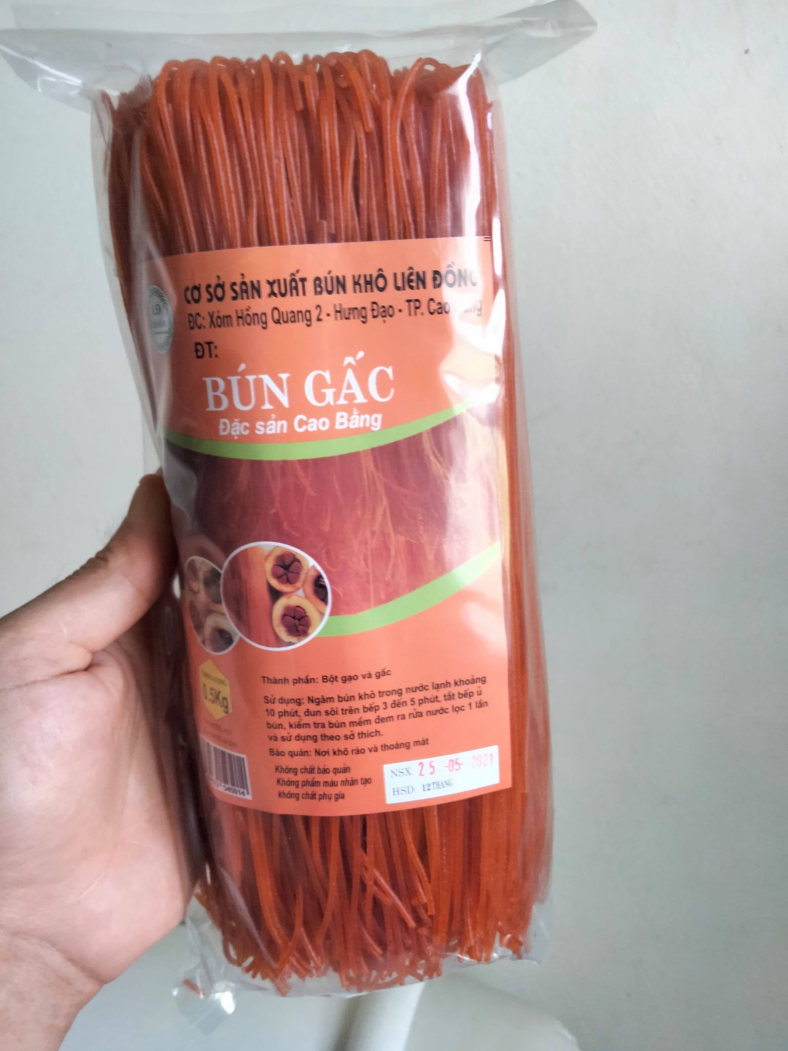 BÚn khô gấc đỏ 500g, Bún Khô Liên Đồng