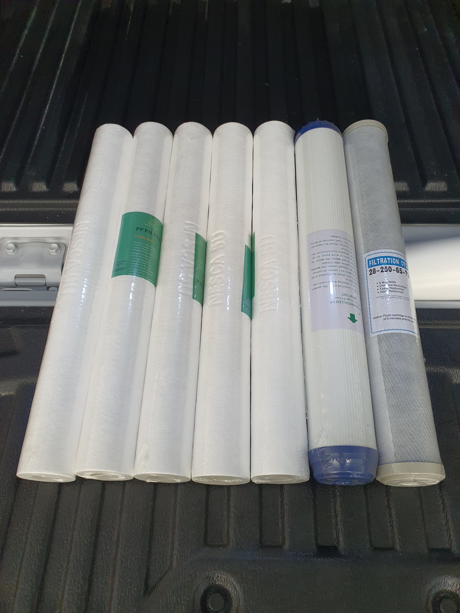 Combo bộ 7 lõi lọc nước 20 inch (Gồm 5 lõi số 1+1 số 2+1 số 3)