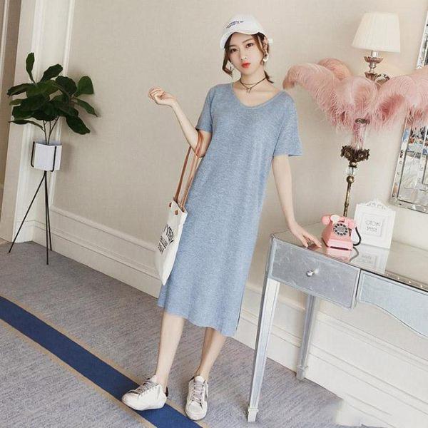 [HCM]Đầm Thun Trơn Basic