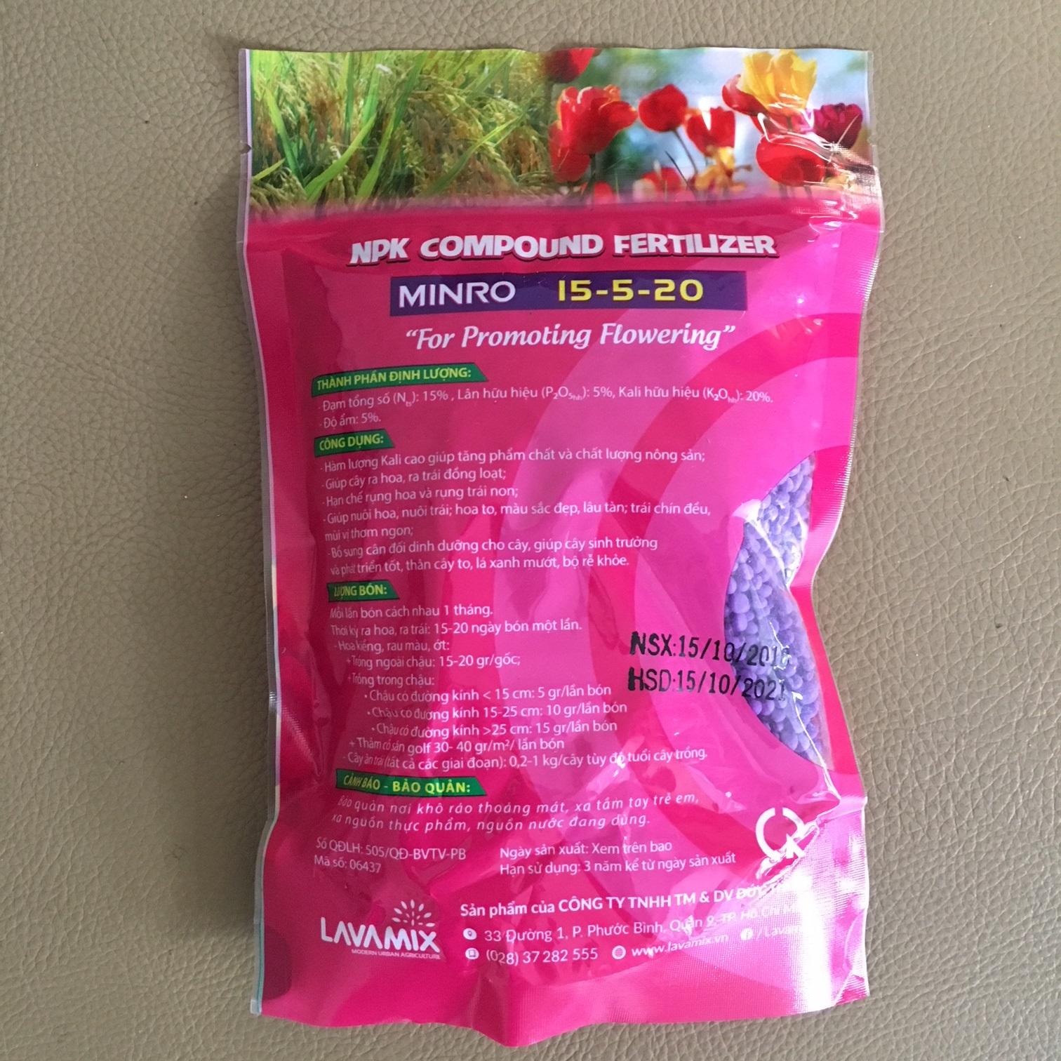 02 gói phân bón hỗn hợp NPK 15-5-20 (200gr/gói)