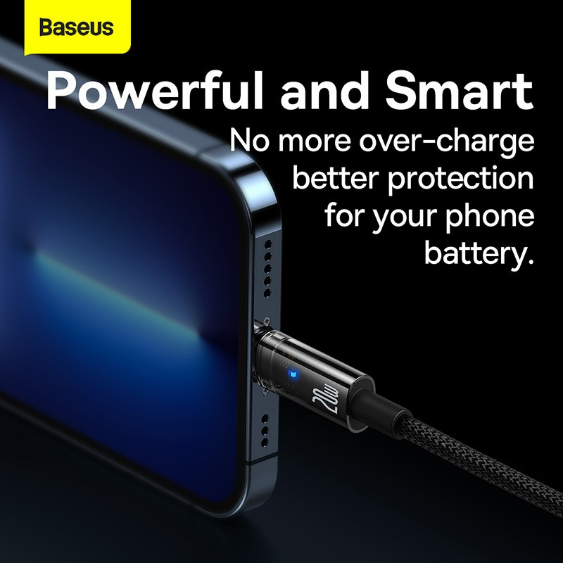 Cáp Sạc nhanh Tự Ngắt Gen2 Baseus Explorer Series cho iPhone/ iPad (Type C to Lightning Auto Power-Off, PD 20W Fast Charging Data Cable )