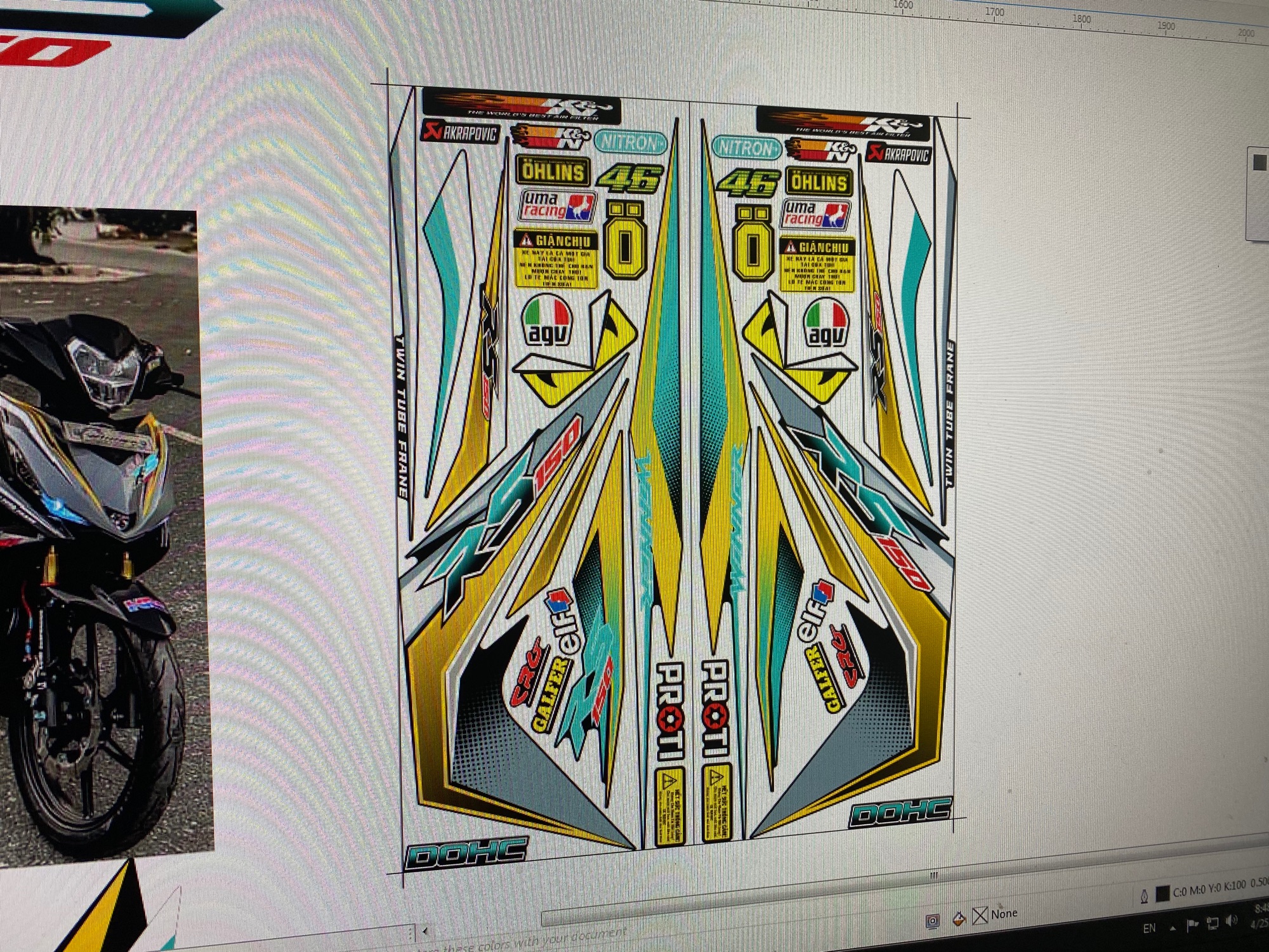 Tem rời winner RS 150 dán xe đen