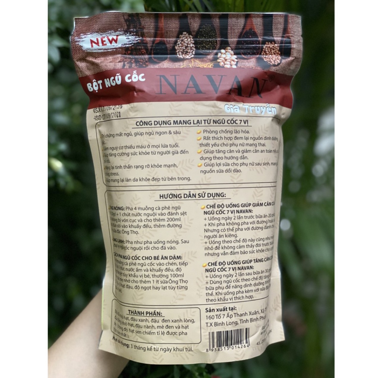 [Cam Kết Chuẩn] Ngũ cốc Navan 800gram - Bột ngũ cốc Navan