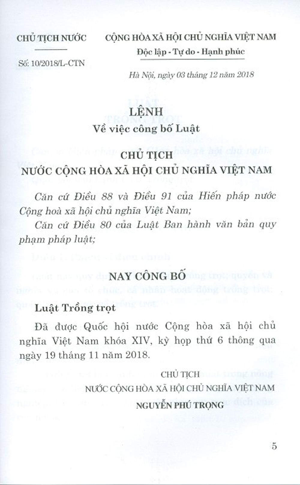 Luật Trồng Trọt