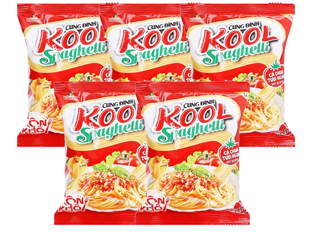 Mì trộn cung đình kool spaghetti gói 100g - combo 5 gói - cty bát muội