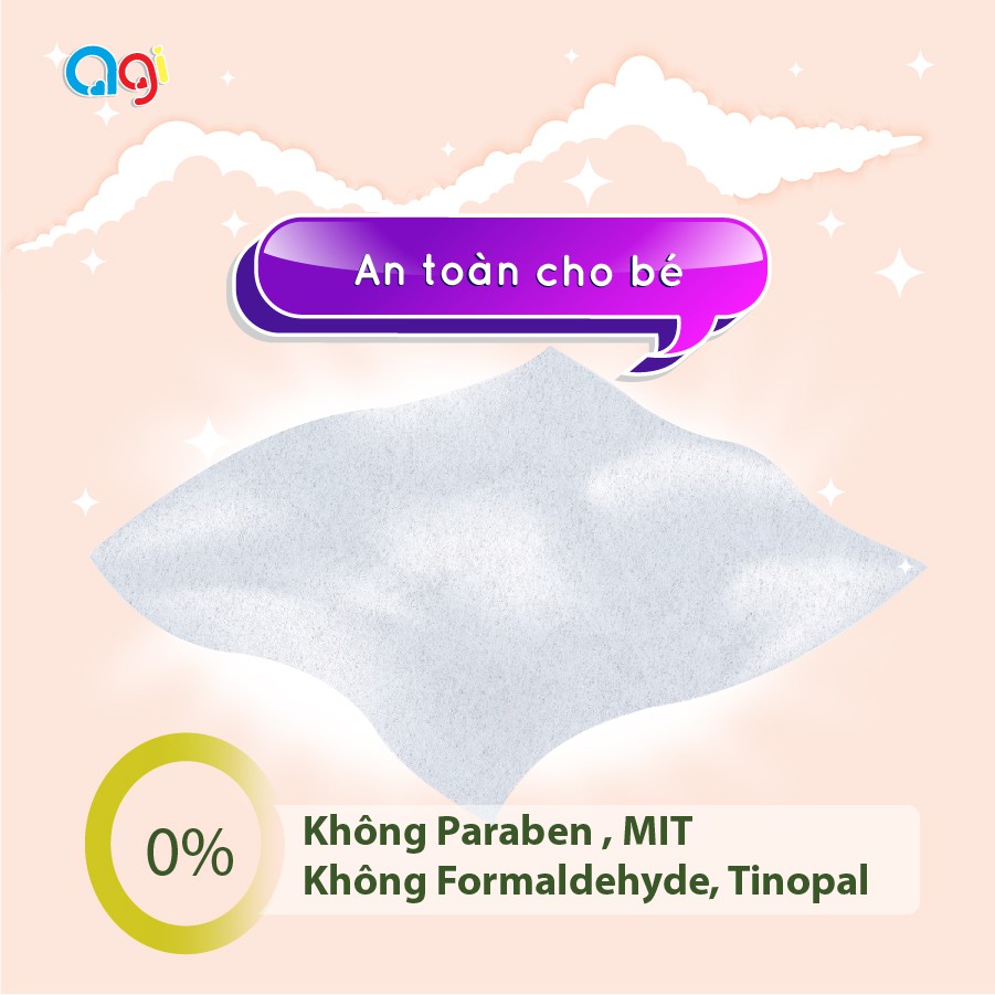 [HCM]Gói 80 tờ khăn ướt agi không mùi