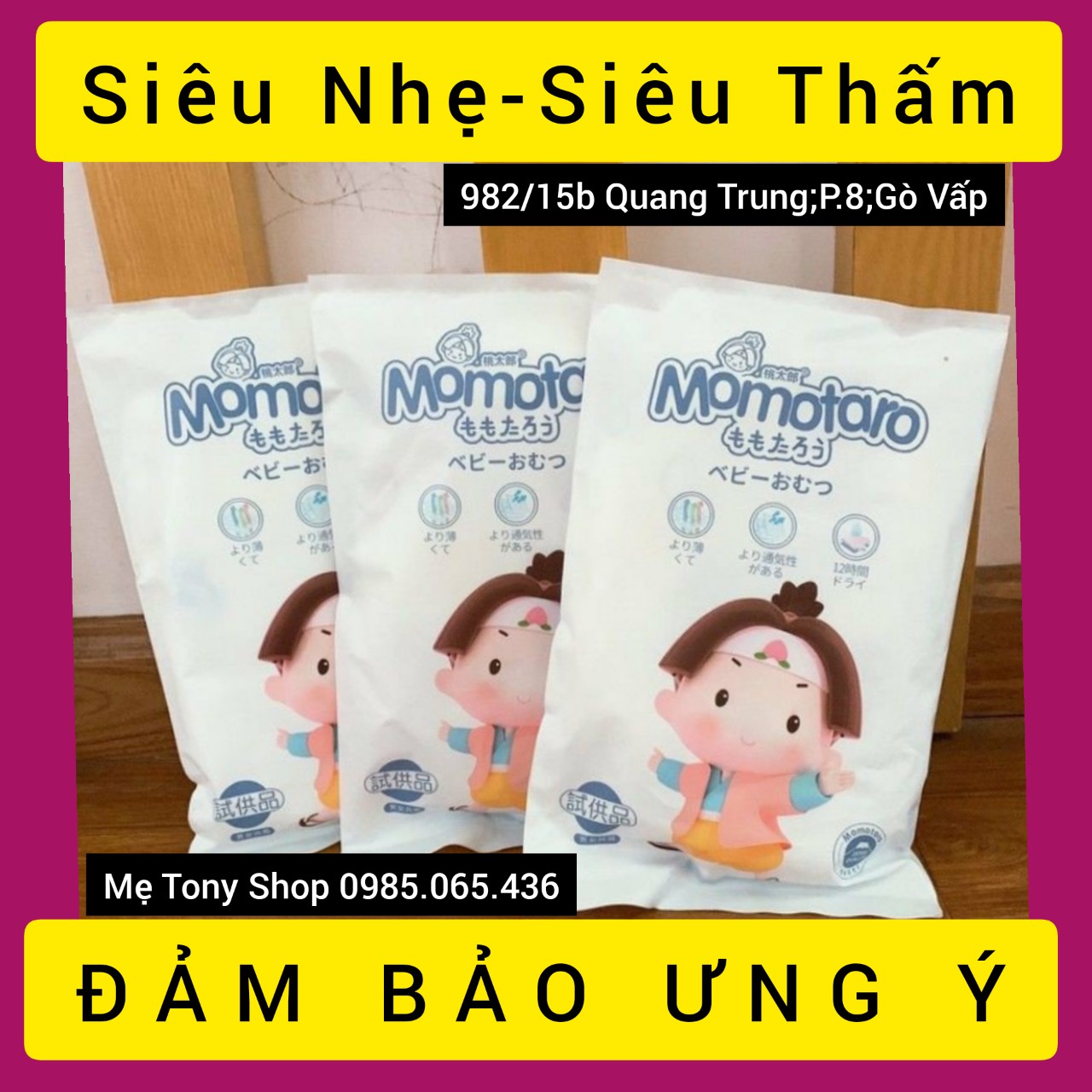 [Dùng Thử Là Mê] 1 Miếng Tả Bỉm MOMOTARO Xuất Nhật Đủ Size S,M,L,XL,XXL,XXXL (Cam Kết Chính Hãng)