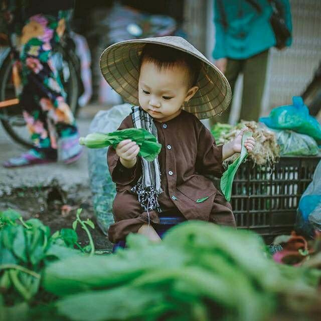[HCM]Đồ bà ba nâu cho bé kèm khăn rằn cao cấp
