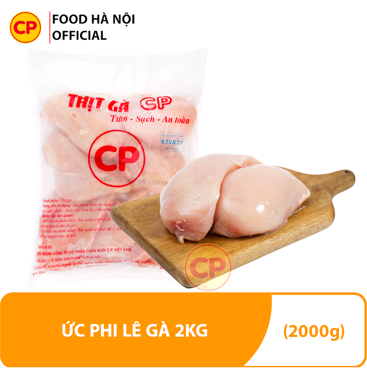 Ức gà tươi CP 2kg - thịt gà cp tươi sạch