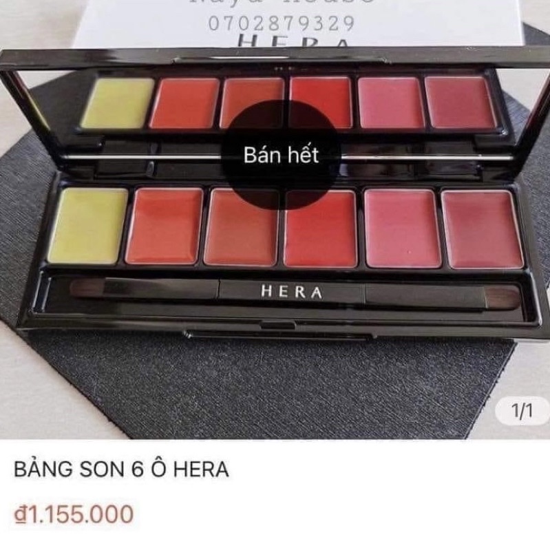 Bảng son 6 màu Hera Sensual Spicy Hàn Quốc