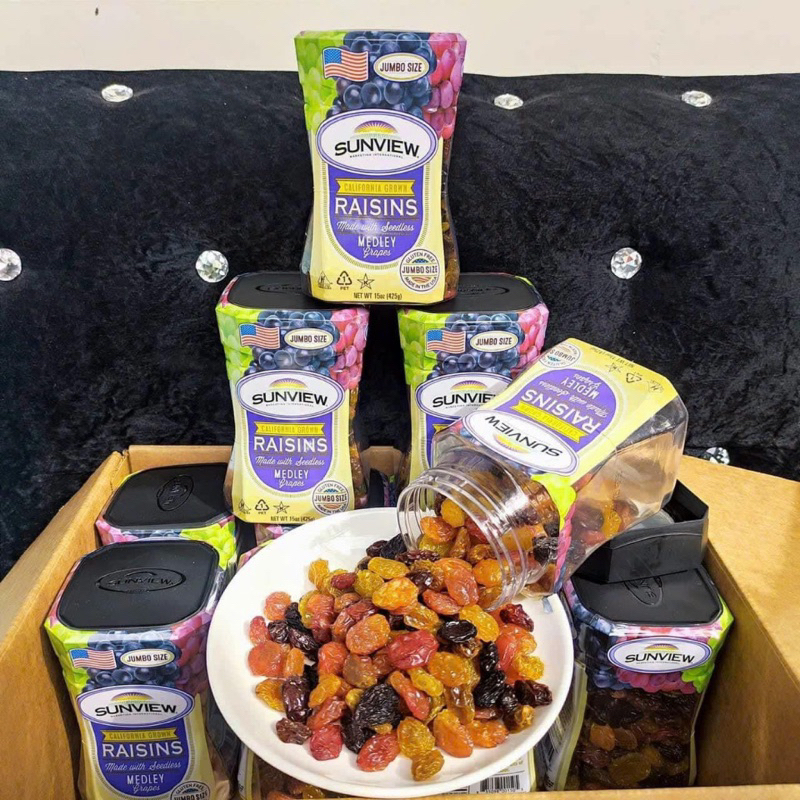 Nho khô hỗn hợp sunview raisins mỹ 425g - ăn vặt - nho to đều - giảm cân