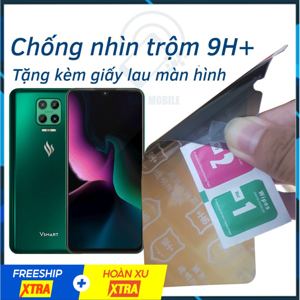 Dán chống nhìn trộm Vsmart Active Aris, Aris Pro - Dán cường lực dẻo nano 9H+