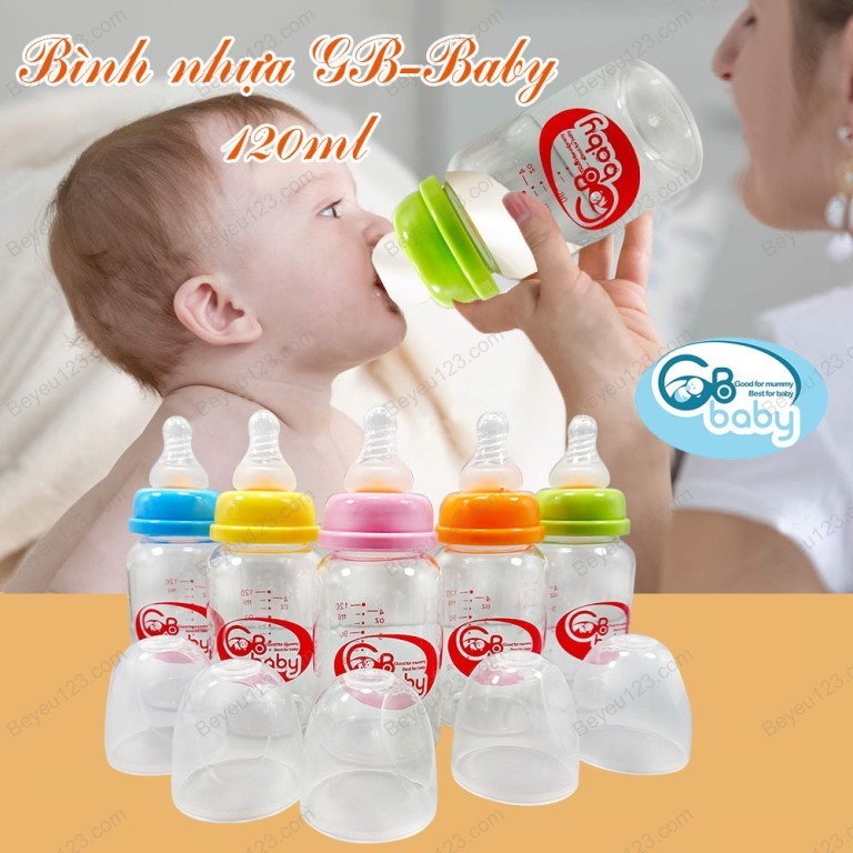 (60ml / 120ml / 240ml) 1 Bình sữa nhựa CỔ HẸP không BPA GB BABY (Công nghệ Hàn Quốc) GBB GB2025