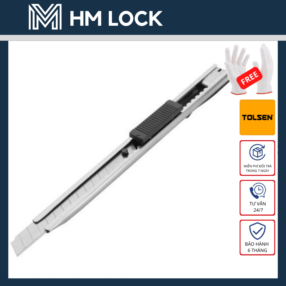 Dao rọc giấy mini cán sắt 9*80mm tolsen 30005 - hàng chính hãng - hm lock