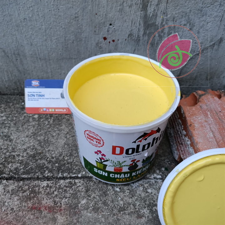Sơn chậu màu vàng nắng dolphin hệ nước 1kg