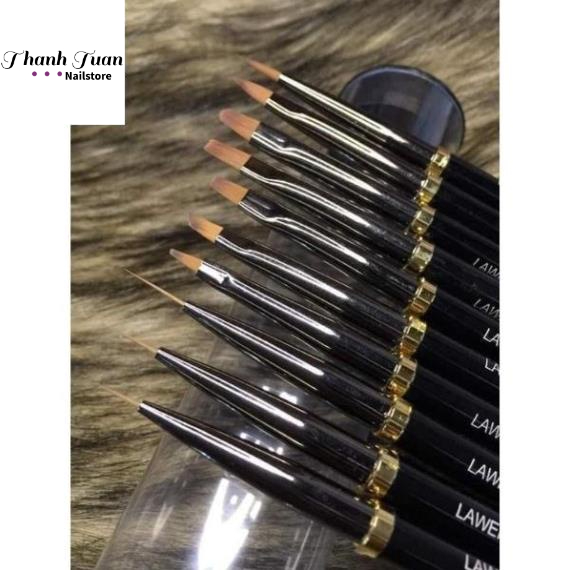 Cọ vẽ nail,bộ cọ 10 cây LAWEI chính hãng Nail Brush Japan - Phụ kiện đồ nail Thanh Tuấn