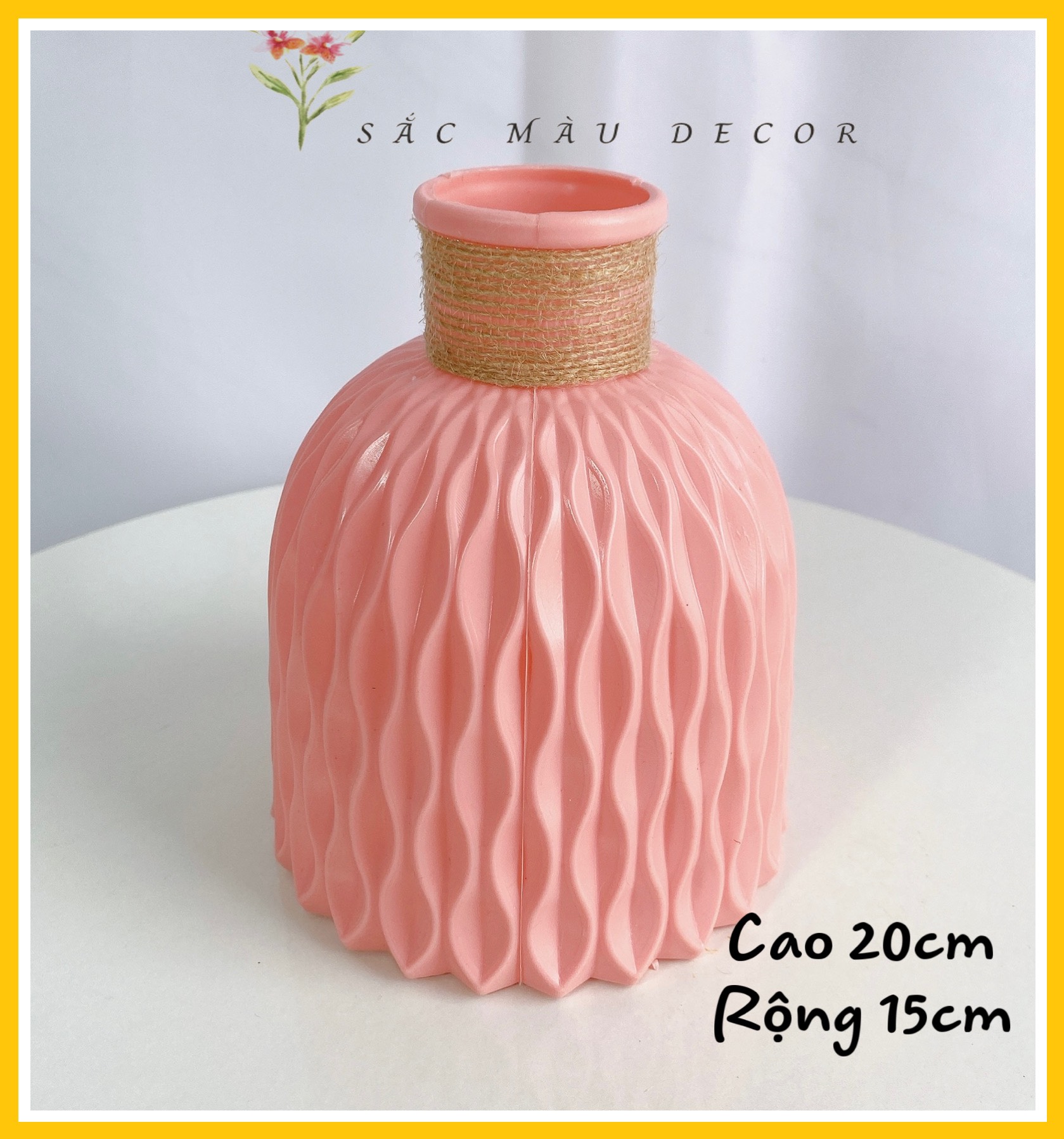 Bình nhựa giả sứ cắm hoa trang trí decor phong cách Bắc Âu, bình cắm hoa, bình cắm bông, bình hoa, lọ cắm hoa ms 30 - Sắc màu decor