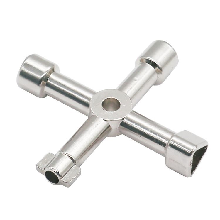 Khoá mở tủ điện chữ thập 4 đầu lỗ tròn - d789