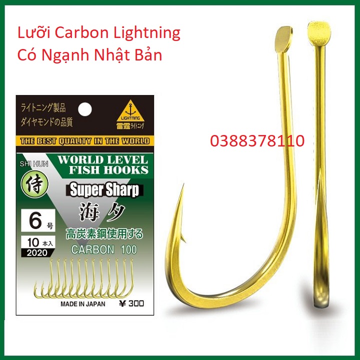 Lưỡi Câu Cá, Lưỡi Carbon, Lưỡi Câu Cá Lightning Có Ngạnh Nhật Bản
