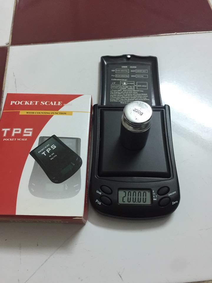 Cân điện tử tiểu ly pocket 200g/ 0.01g có đơn vị cân vàng