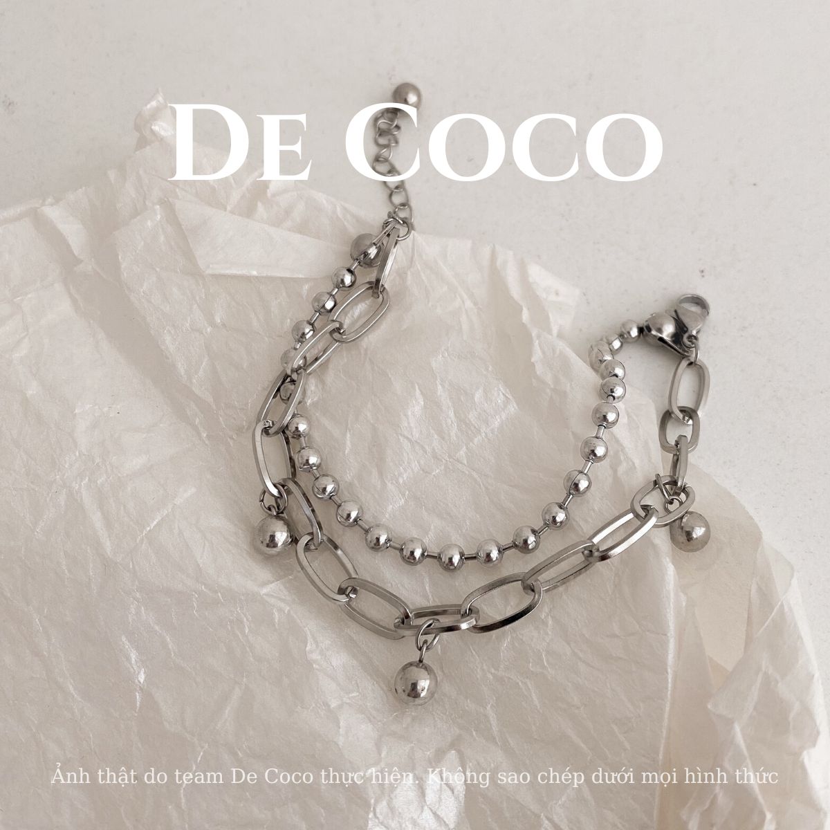 [KHÔNG ĐEN GỈ] Vòng tay layer xích Meret De Coco