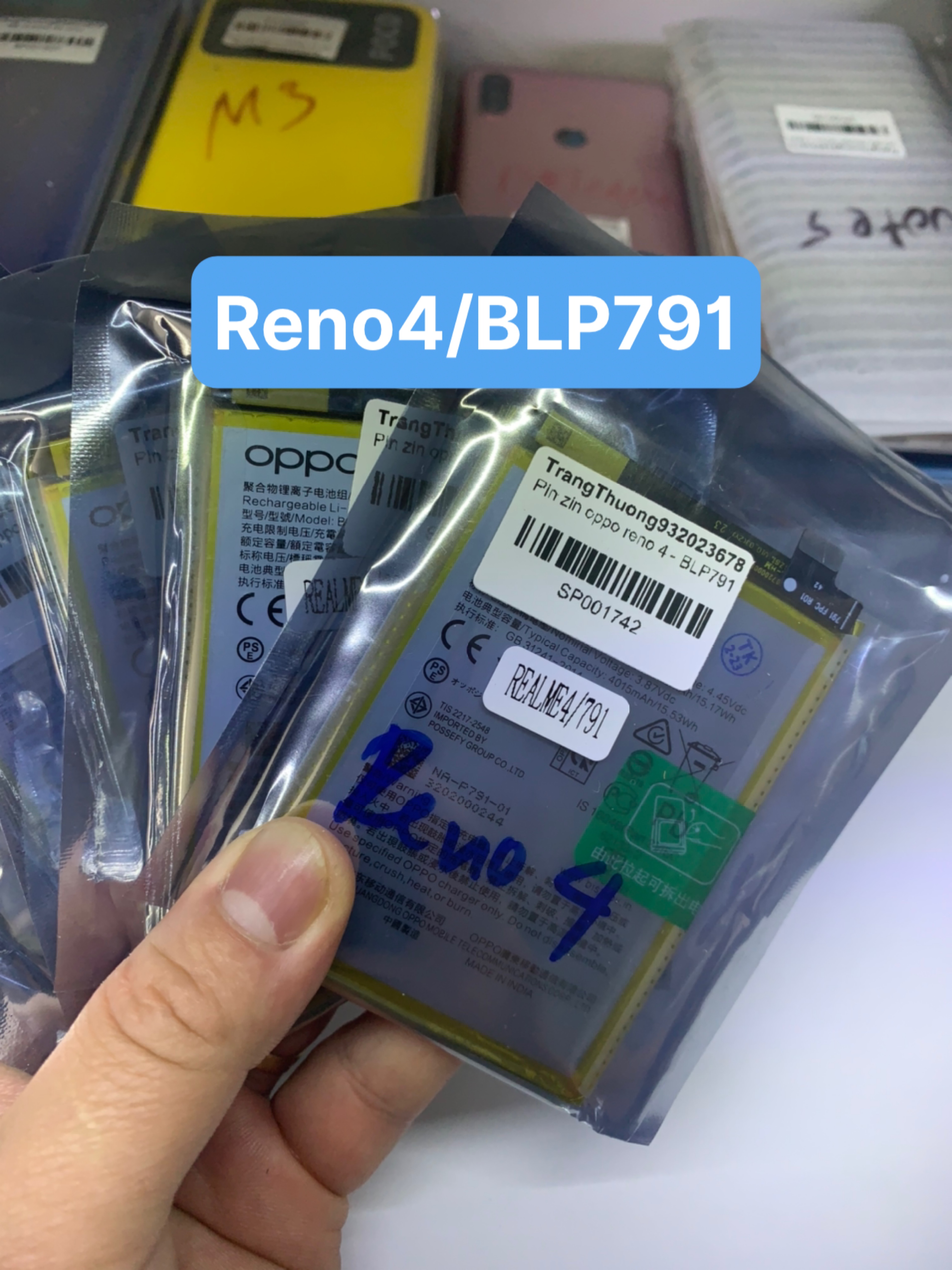 Pin điện thoại oppo Reno 4 - Reno 4Z - Reno 4 Lite-F17-F17 PRO - A92S - A93 - BLP791