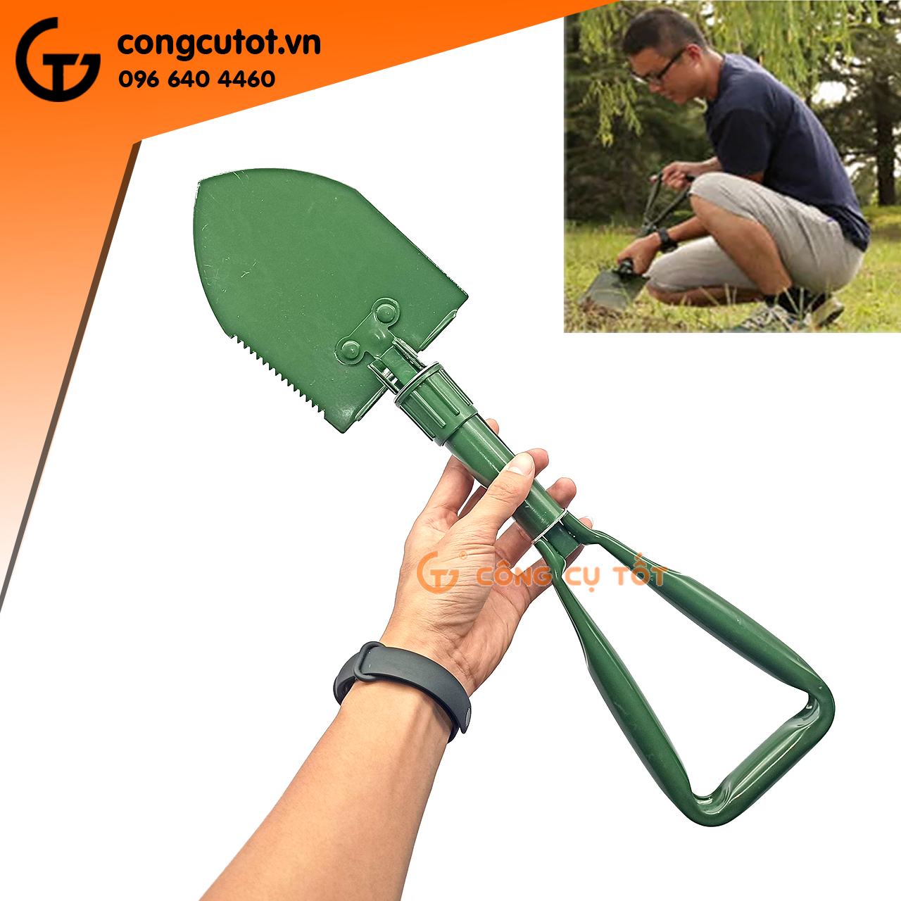 Xẻng đa năng gấp gọn du lịch, dã ngoại