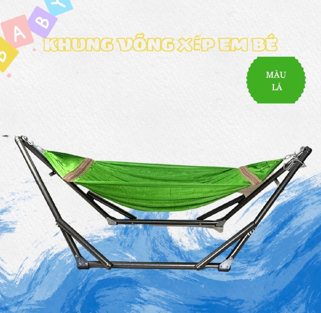 Bộ khung võng xếp cho bé +lưới võng