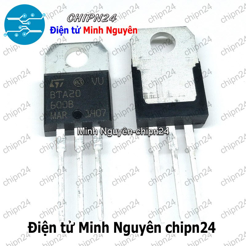 [2 con] (KT1) Triac BTA20-600B TO-220 20A 600V (BTA20-600 BTA20) - HH000680