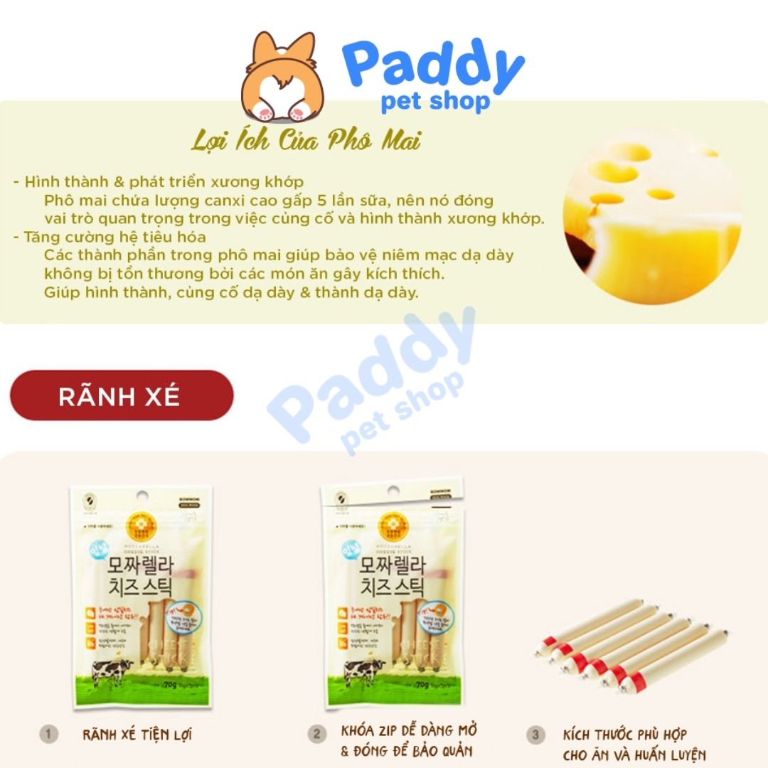 Bánh Thưởng Cho Chó Xúc Xích Phô Mai Bowwow