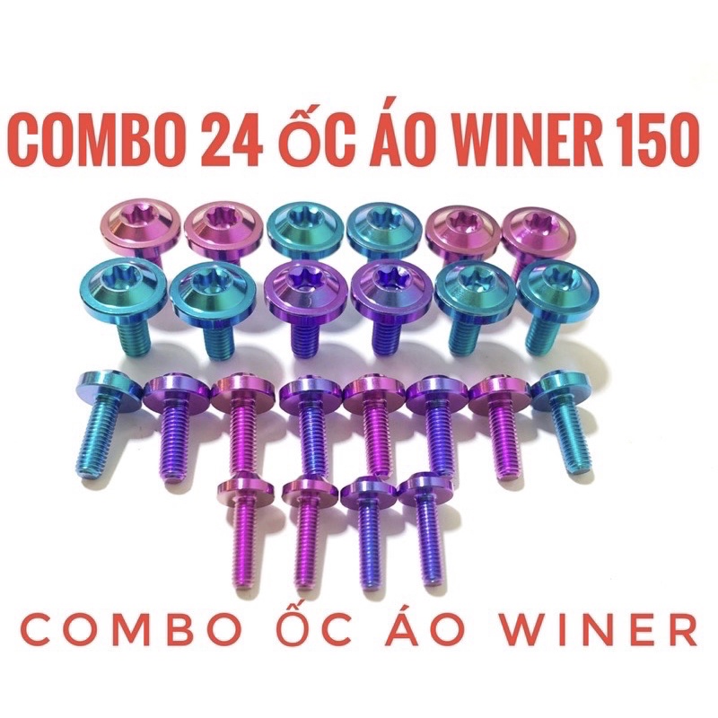 (GR5 XỊN ) Combo 24 ốc titan gắn full dàn áo winner V1 cực đẹp