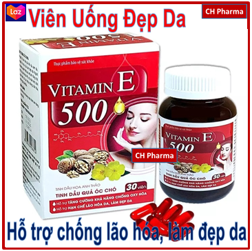 Viên Uống Đẹp Da Vitamin E 500 Tác Dụng Chống Oxy Hóa, Dưỡng Da