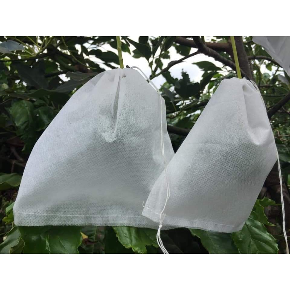 TÚI BỌC TRÁI CÂY BƠ, ỔI, XOÀI SÉT 100TÚI CÓ DÂY RÚT 18 x 20CM