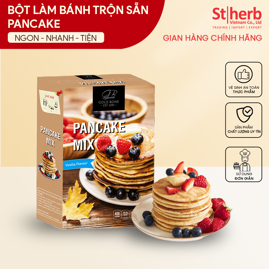 Bột làm bánh Pancake trộn sẵn Gold Bone 400gram