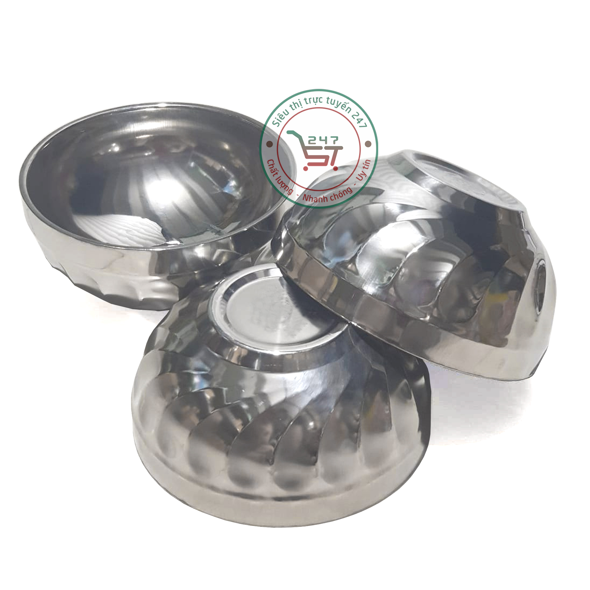 Tô chén bát ăn cơm nấu mì inox 2 lớp giữ nhiệt nhiều khích thước