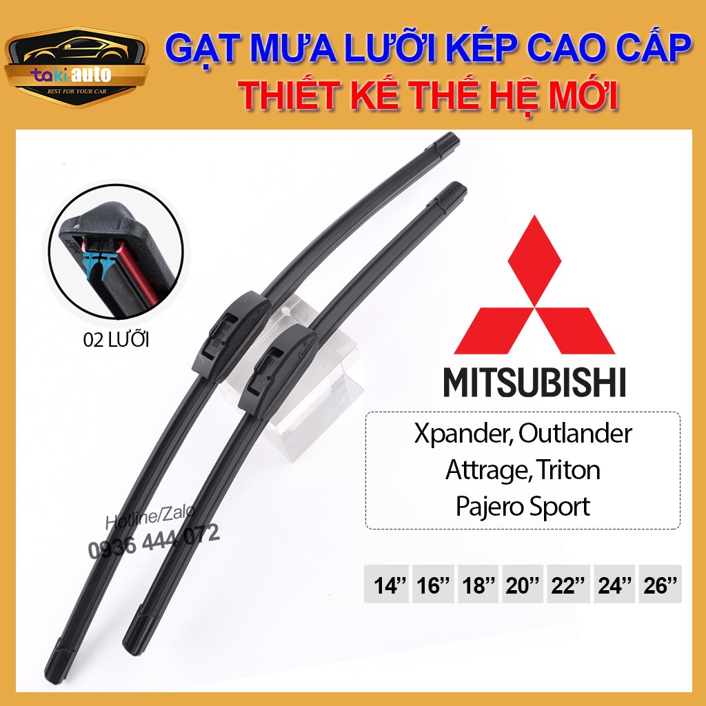 Brushed rainfall dual blade multi-purpose, bar wipers 2 blade frame soft car Mitsubishi Xpander, Triton, Pajero, attrage, outlander wiper car glass Oto car