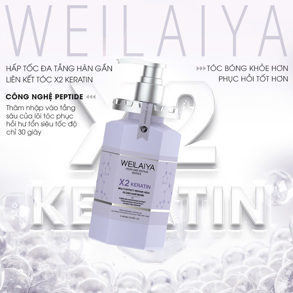 Dầu Hấp Tóc Phục Hồi Đa Tầng Weilaiya 450ml - X2 Keratin