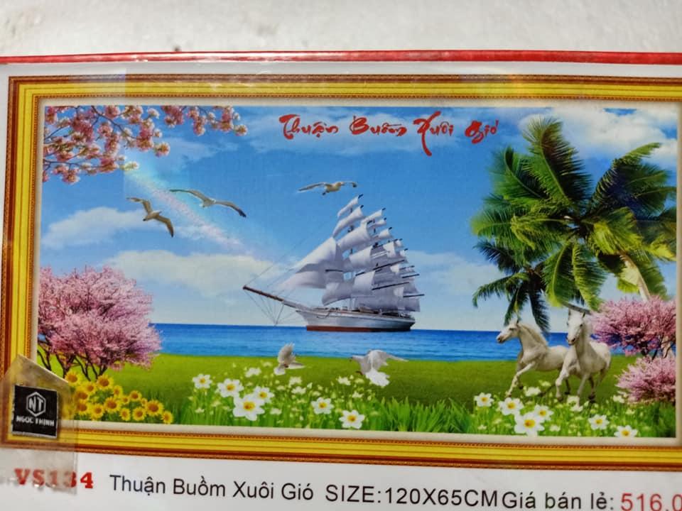 Tranh gắn đá thuận buồm xuôi gió vs134 kích thước 120cm x65cm.