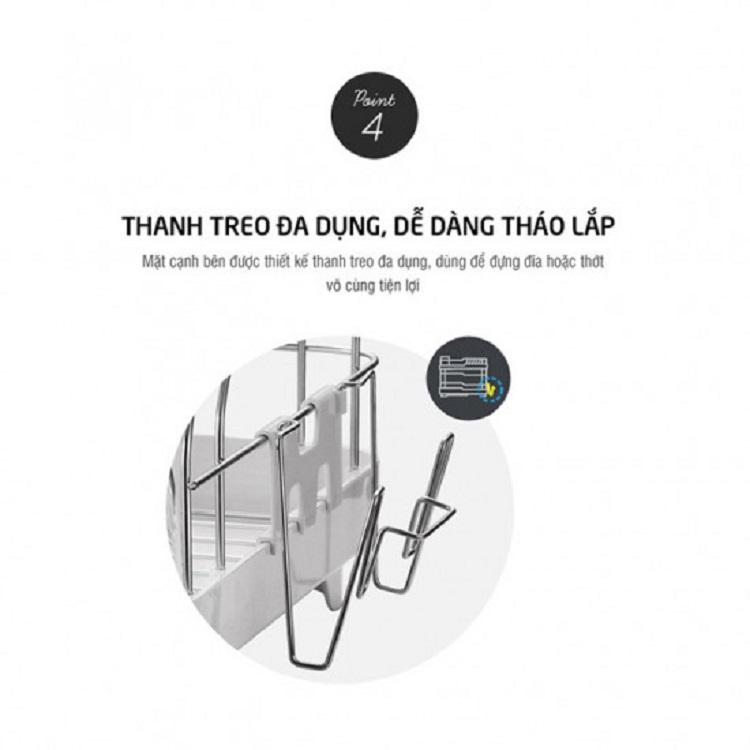 [HCM]Kệ chén 2 tầng Lock&Lock có rãnh thoát nước LDR2001