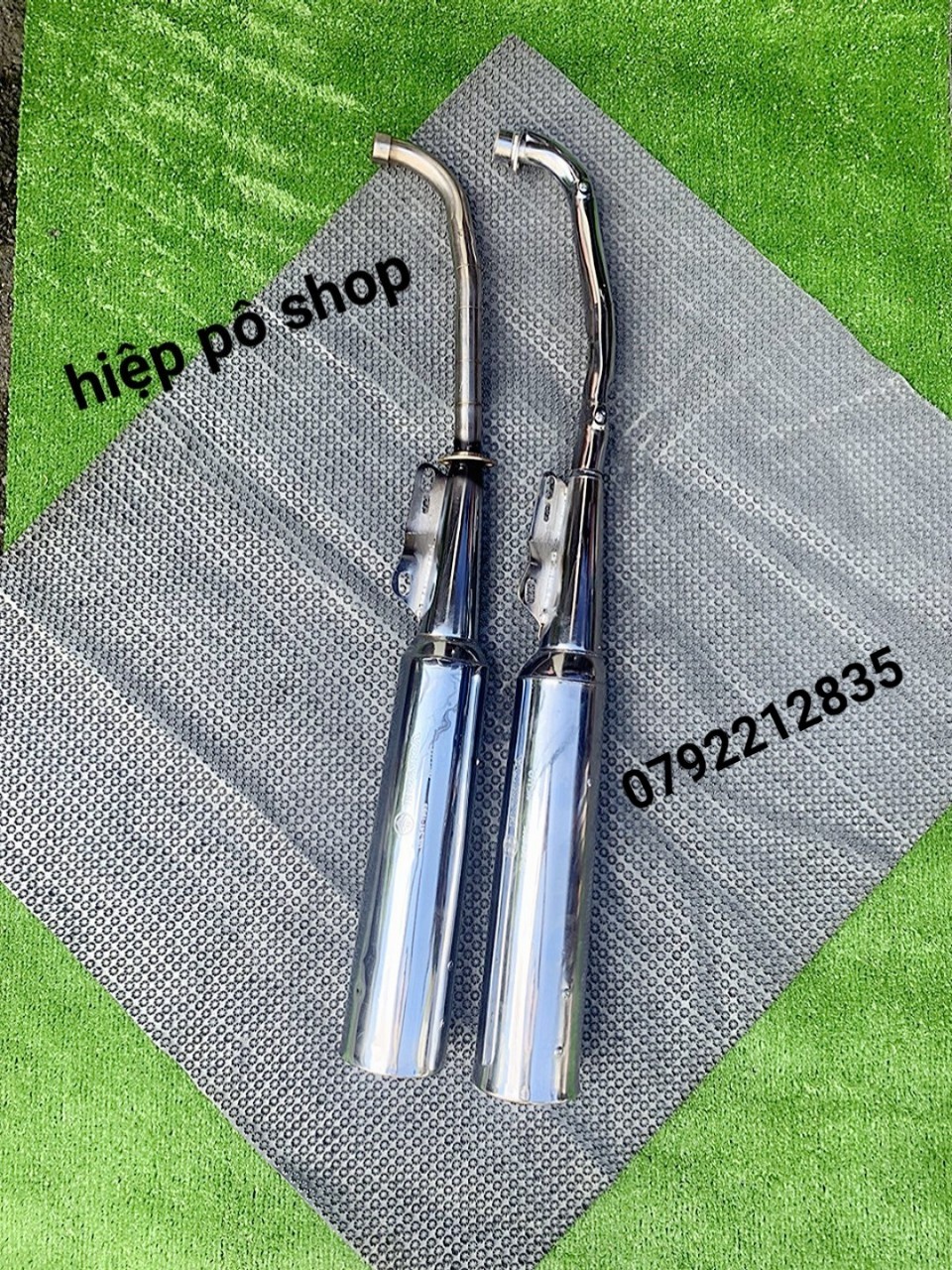 Pô wave 110 móc nỉ hơi và pô êm gắn các dòng xe wave anpha đời cũ wave 100 110 thái lắp như zin chữ honda