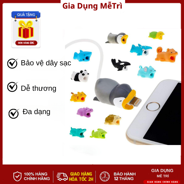 Thú Gắn Cáp Sạc Bảo Vệ Đầu Cáp Sạc Siêu Dễ Thương