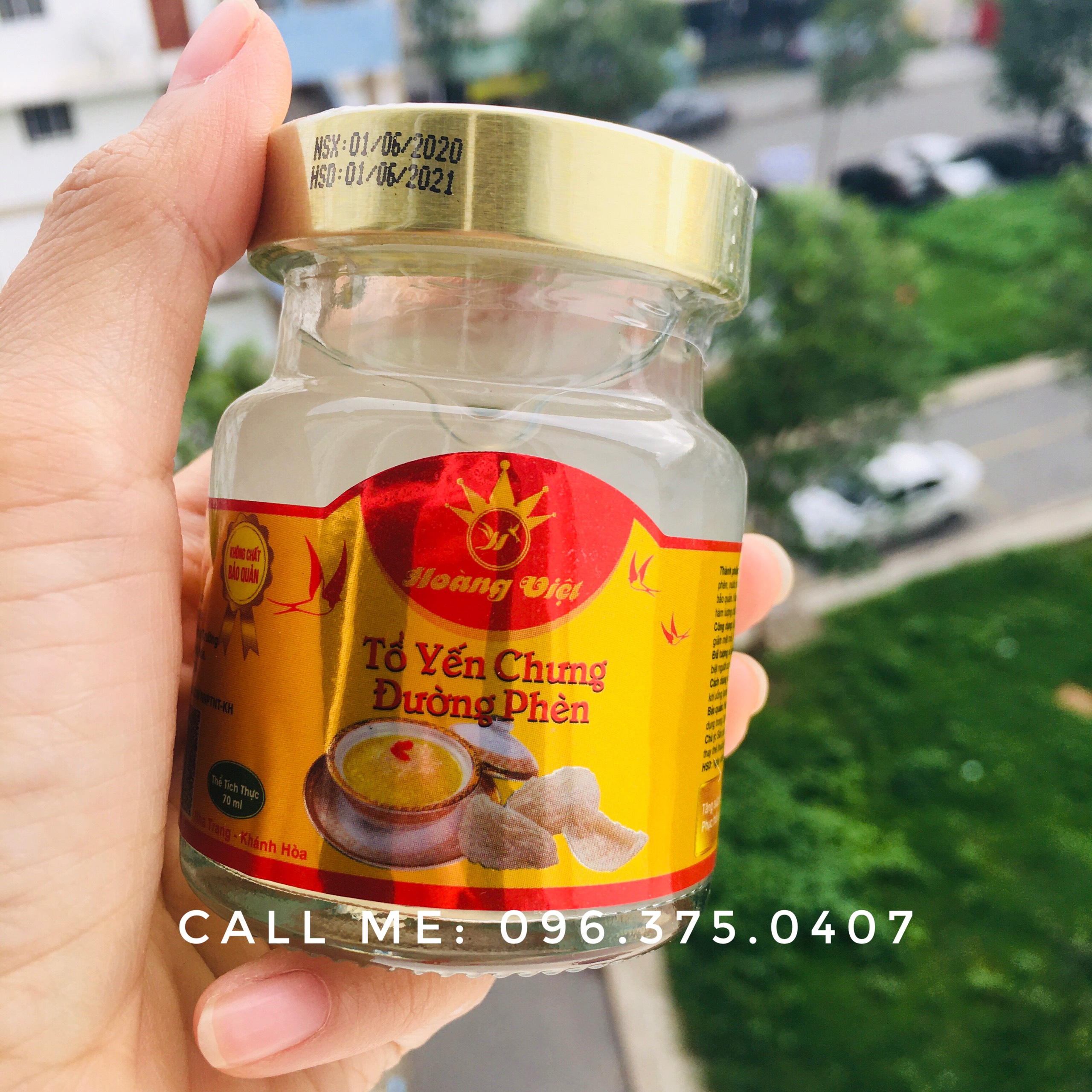 Yến chưng đường phèn Nha Trang, Khánh Hòa - Hoàng Việt, bổ phế, tiêu đàm, tăng sức đề kháng, bồi bổ sức khỏe hù hợp cho mọi đối tượng nhất là các bé hay ốm vặt ho hen hũ 70ml