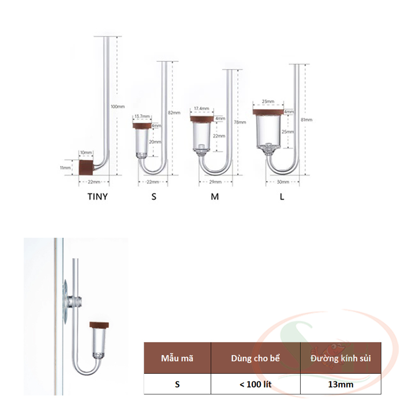 Đầu sủi co2 Chihiros Nano Diffuser khuếch tán trộn bọt co2 mịn bể thủy sinh