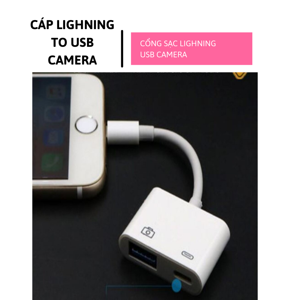 Adapter Lightning to USB 3 Camera Reader Charge Connection Kits Data Sync for Apple iPhone12 11 X/XS/8 P/7/7P/6S