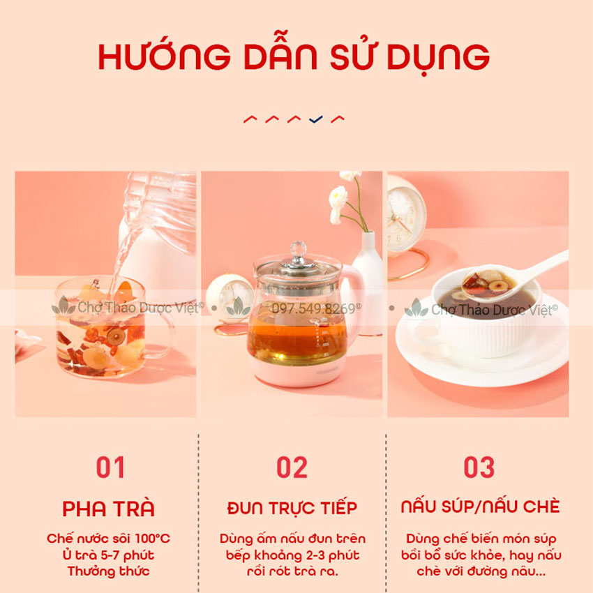 Trà đông trùng hạ thảo mix sẵn (Trà tứ vị bồi bổ sức khỏe, dưỡng nhan, tăng cường sức đề kháng)