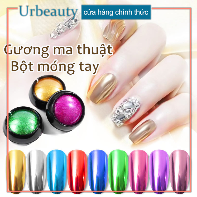 【Urbeauty】Nước gợn móng tay nghệ thuật mạng đỏ ma thuật gương bột aurora bột gương kính râm bột sơn móng tay keo trang trí nhiều màu giá rẻ